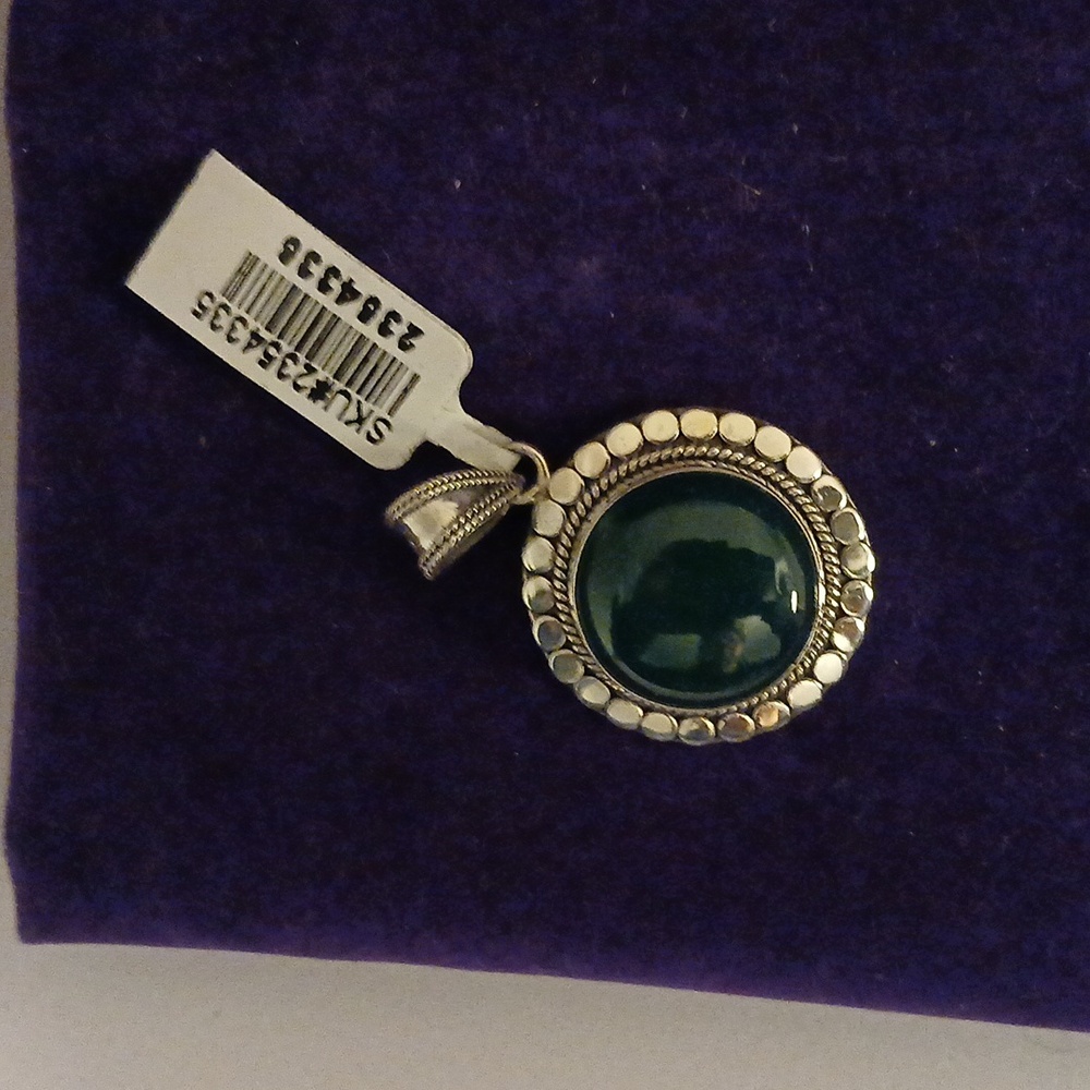 2354335-5. Unisex Bali Green Chalcedony 925 Sterling Silver - Picture 3 of 3